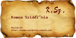 Komsa Szidónia névjegykártya
